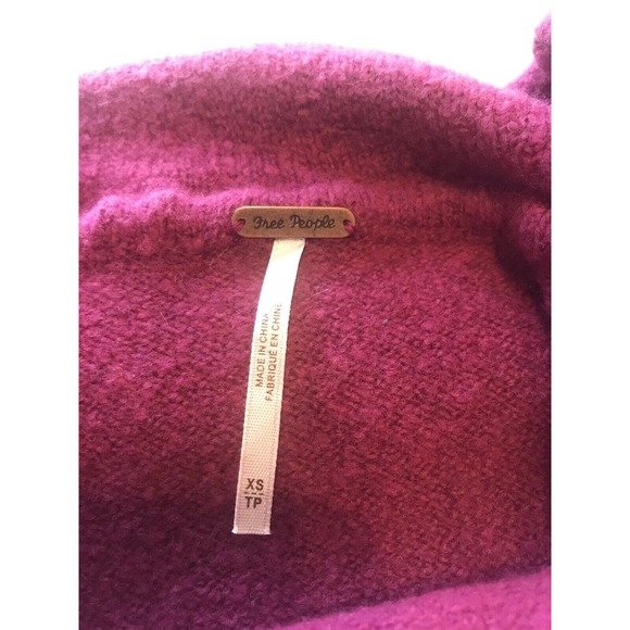 Free People Magic Orchid Echo Beach Oversized Cowl Neck Pullover Sweater Wool XS - Picture 6 of 11